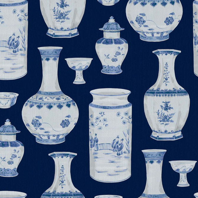 Ming Dynasty Indigo by RM CoCo Fabric ColorWorks Fall 2021 RM Studio See Sample 0 Horizontal: 27 and Vertical: 27 0 - Fabric Carolina -