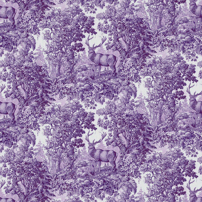 Staghorn Toile Aubergine by RM CoCo Fabric