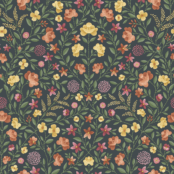 Court Embroidery M,T&R/C by Cole & Son Wallcovering COLE & SON HISTORIC ROYAL PALACES-GREAT MASTERS NON WOVEN - 100% United Kingdom Horizontal: 20.5 and Vertical: 20.5 20.5 - Fabric Carolina -