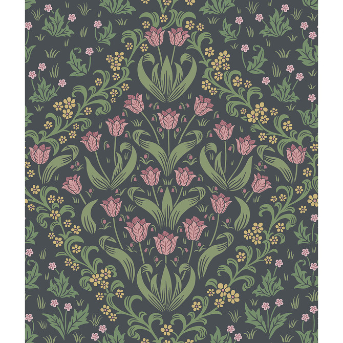 Tudor Garden Plm&Ogrn/Chr by Cole & Son Wallcovering COLE & SON HISTORIC ROYAL PALACES-GREAT MASTERS NON WOVEN - 100% United Kingdom Horizontal: 20.5 and Vertical: 24 20.5 - Fabric Carolina -