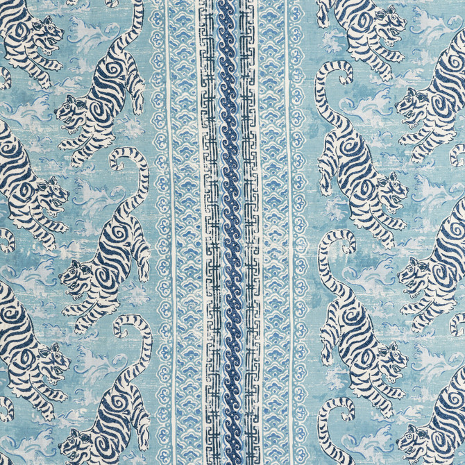 Bongol Print Sky by Lee Jofa Fabric MINDORO LINEN - 44%;COTTON - 35%;RAYON - 21% India Horizontal: 26.5 and Vertical: 27.56 52.95 - Fabric Carolina -