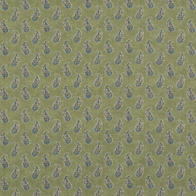 Patola Paisley Emerald by G P & J Baker Fabric CASPIAN VISCOSE - 82%;LINEN - 18% United Kingdom Horizontal: 4.531 and Vertical: 9.456 54.372 - Fabric Carolina -
