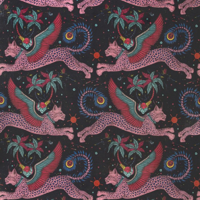 Lynx Velvet Navy by Clarke And Clarke Fabric WILDERIE BY EMMA J SHIPLEY FOR C&C POLYESTER - 100% Spain HEAVY Horizontal: 27 and Vertical: 34.1 55 - Fabric Carolina -
