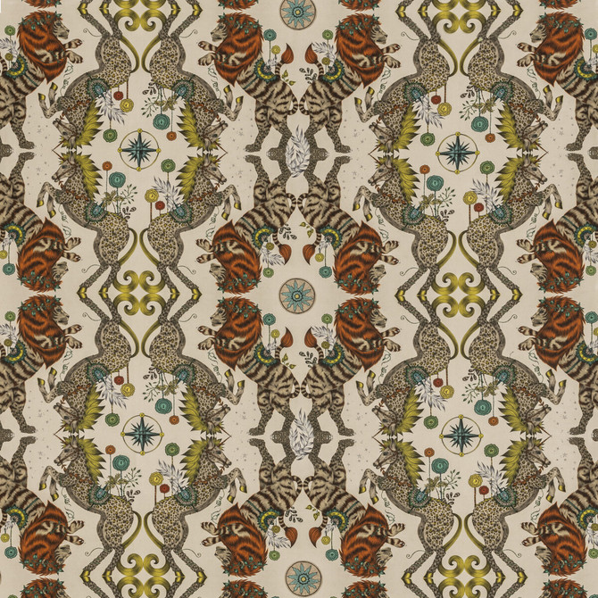 Caspian Linen Gold by Clarke And Clarke Fabric WILDERIE BY EMMA J SHIPLEY FOR C&C COTTON - 60%;LINEN - 40% Spain HEAVY Horizontal: 27 and Vertical: 25.12 54 - Fabric Carolina -