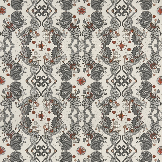 Caspian Linen Nude by Clarke And Clarke Fabric WILDERIE BY EMMA J SHIPLEY FOR C&C COTTON - 60%;LINEN - 40% Spain HEAVY Horizontal: 27 and Vertical: 25.12 54 - Fabric Carolina -