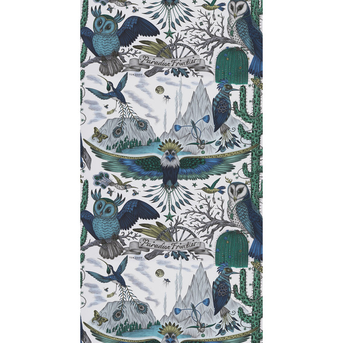 Frontier Blue by Clarke And Clarke Wallcovering WILDERIE BY EMMA J SHIPLEY FOR C&C NON WOVEN - 100% United Kingdom Horizontal: 0 and Vertical: 20.48 21 - Fabric Carolina -