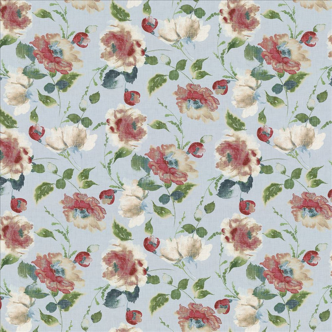 Highgrove Floral Aqua by Kasmir Fabric 1467 100% Cotton
 SOUTH KOREA </p><p>Repeat: Horizontal: 27 4/8 inches and Vertical: 26 4/8 inches 54 - Fabric Carolina -