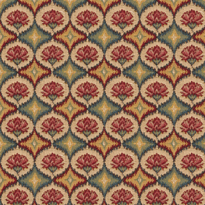 Fabienne Woven Tapestry Red Blue by Brunschwig & Fils Fabric Brunschwig & Fils Fabric Fabienne Woven Tapestry Red BlueFabric COTTON - 95%;POLYESTER - 5% France </p><p>Repeat: H: 3.75, V: 4 59 - Fabric Carolina -