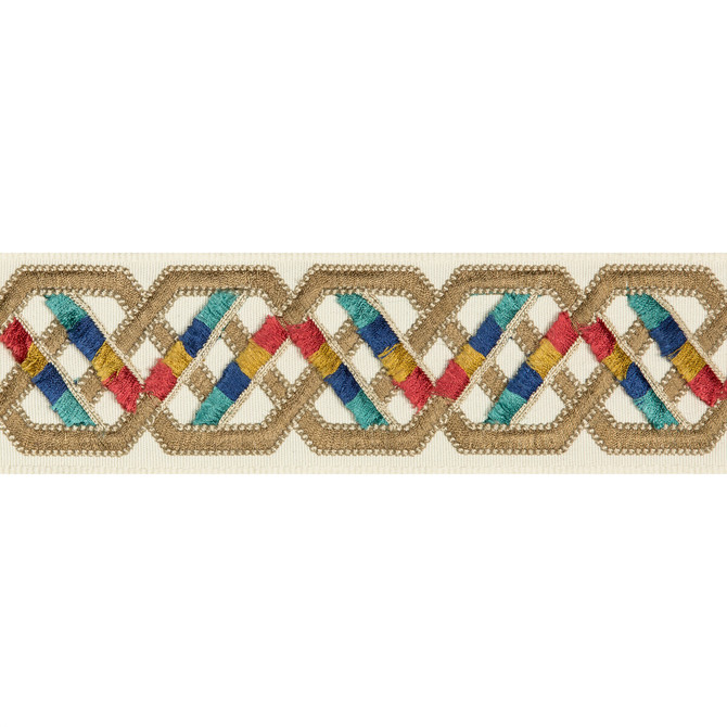 Loriyan Tape Multi by Brunschwig & Fils Trim Brunschwig & Fils Trim Loriyan Tape MultiTrim TREILLIS PASSEMENTERIE RAYON - 71%;POLYESTER - 29% India </p><p>Repeat: H: 2.56, V: 3.74 2.56 - Fabric Carolina -