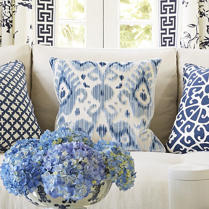 Tashkent Velvet Pillow/Pacific by Scalamandre Pillow Scalamandre Pillow Tashkent Velvet Pillow/PacificPillow 51% BEMBERG VISCOSE / 49% COTTON </p><p>Repeat: H: , V: - Fabric Carolina -