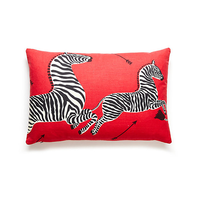 Zebras Lumbar Pillow/Masai Red Sc 0001Lzebrapil by The House of Scalamandre
 Pillow 73% COTTON;27% LINEN USA LIGHT DUTY Horizontal: and Vertical: - Fabric Carolina -