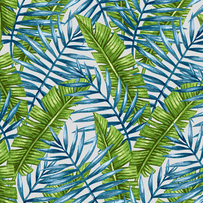 Od-Leaves Aqua by Magnolia Fabric - 100% Acry Dralon Italy 50000 Horizontal: 13.5 and Vertical: 13.5 56" - Fabric Carolina -
