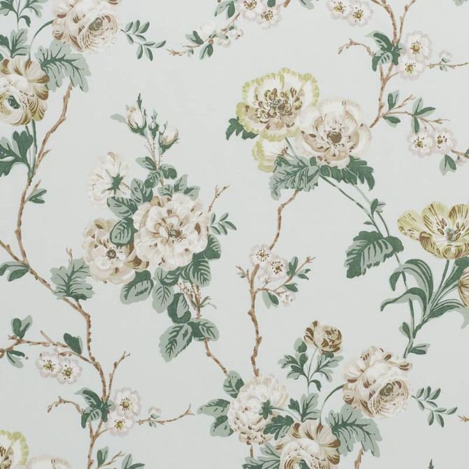 Betty Chintz Celadon 178402 by Schumacher Fabric Veere Grenney 13.5" - Fabric Carolina -