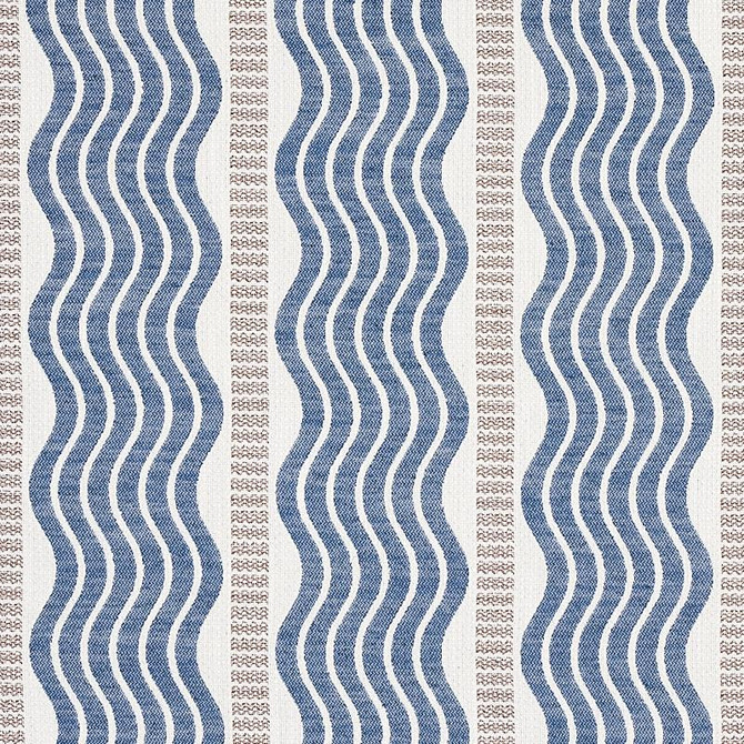 Sina Stripe Blue 79941 by Schumacher Fabric Copacabana 7.0" - Fabric Carolina -