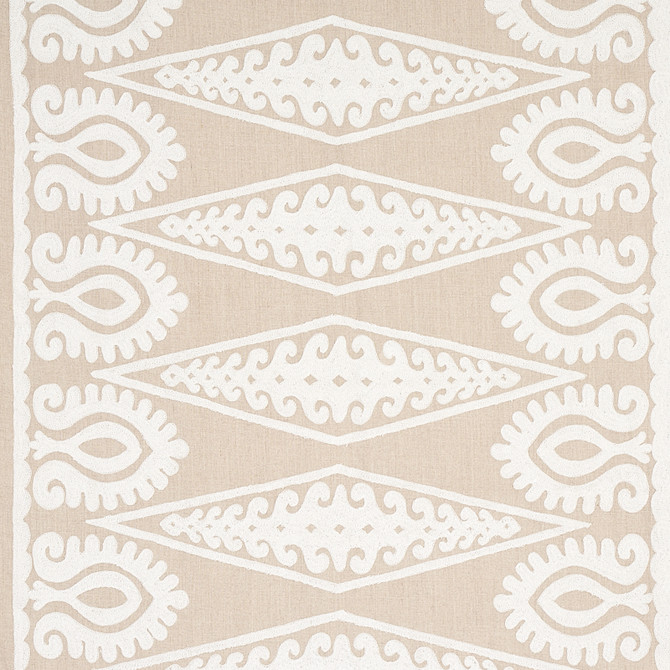 Seema Ivory On Natural 80211 by Schumacher Fabric Schumacher Fabric Seema Ivory On Natural 80211Fabric LINEN 80% INDIA </p><p>Repeat: H: HORZ. 30" (66CM), V: VERT. 6 3/5" (17CM) 52 - Fabric Carolina -