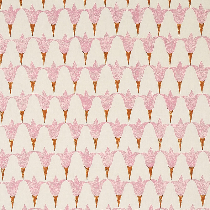 Tulip Hand Block Rose & Copper 179821 by Schumacher Fabric Schumacher Fabric Tulip Hand Block Rose & Copper 179821Fabric COTTON 55% INDIA </p><p>Repeat: H: HORZ. 5.1/2" (19CM), V: VERT. 7 1/4" (9CM) 55 - Fabric Carolina -