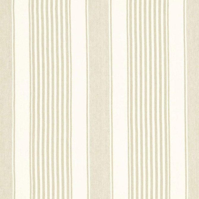 Summerville Linen Stripe Dune 66093 by Schumacher Fabric Sea Island Stripe 13.5" - Fabric Carolina -