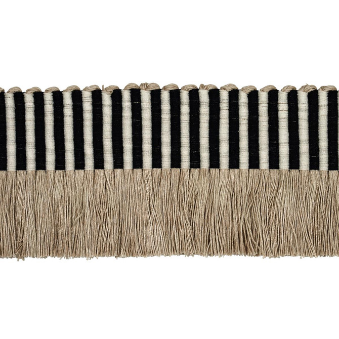 Graphic Fringe Black 81212 by Schumacher Trim Embroidered And Embellished Trims - Fabric Carolina -