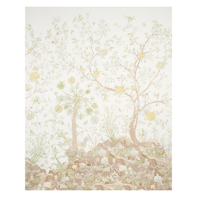 Amaltas Green & Yellow 5012332 by Schumacher Wallpaper East Meets West 108.0" - Fabric Carolina -
