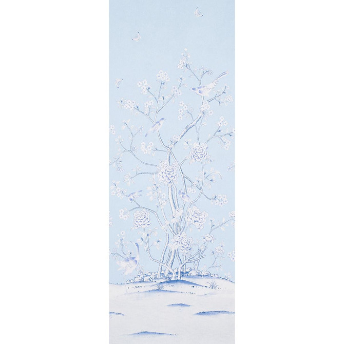 Chinois Palais Panel Sky 5007128 by Schumacher Wallpaper Rhapsody In Blue 51.75" - Fabric Carolina -