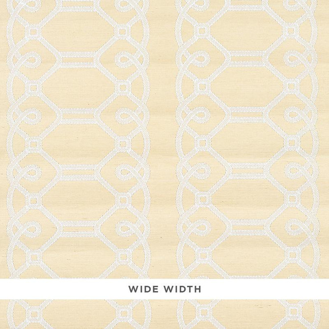 Ziz Embroidered Sisal Neutral 5011471 by Schumacher Wallpaper Happy Together 15.75" - Fabric Carolina -