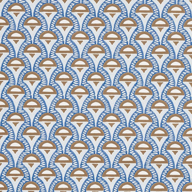 Abelino Blue & Brown 5012081 by Schumacher Wallpaper Copacabana 3.0" - Fabric Carolina -