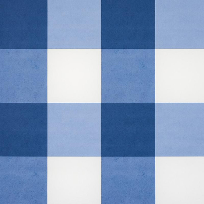 Willa Check Large Navy 5012351 by Schumacher Wallpaper Plaid Wallcoverings 13.5" - Fabric Carolina -