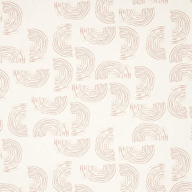 Quansoo Coral On Ivory 5012402 by Schumacher Wallpaper Caroline Z Hurley 52.0" - Fabric Carolina -