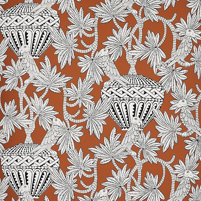 Santarem Chocolate 5012822 by Schumacher Wallpaper Mystique 27.0" - Fabric Carolina -