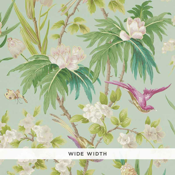 Seychelles Sea 5006971 by Schumacher Wallpaper Print Happy 26.38" - Fabric Carolina -