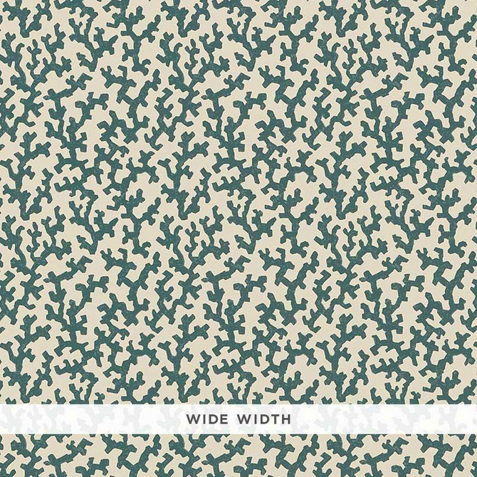 Folly Peacock Blue 5008005 by Schumacher Wallpaper Veere Grenney 4.38" - Fabric Carolina -