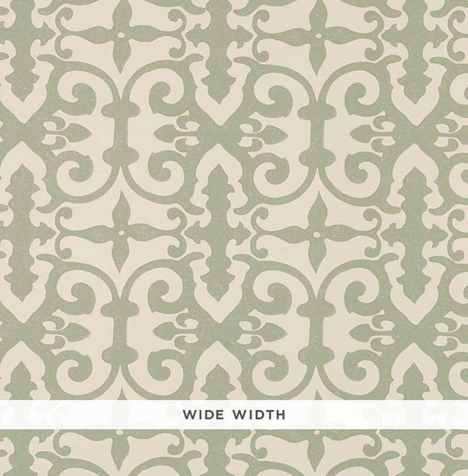 Ferne Park Sage 5008043 by Schumacher Wallpaper Veere Grenney 10.25" - Fabric Carolina -