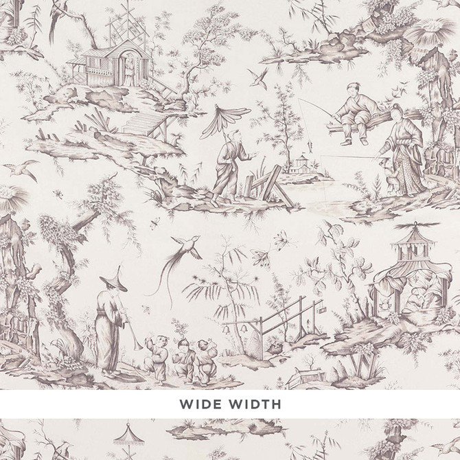 Shengyou Toile Driftwood 5008992 by Schumacher Wallcovering