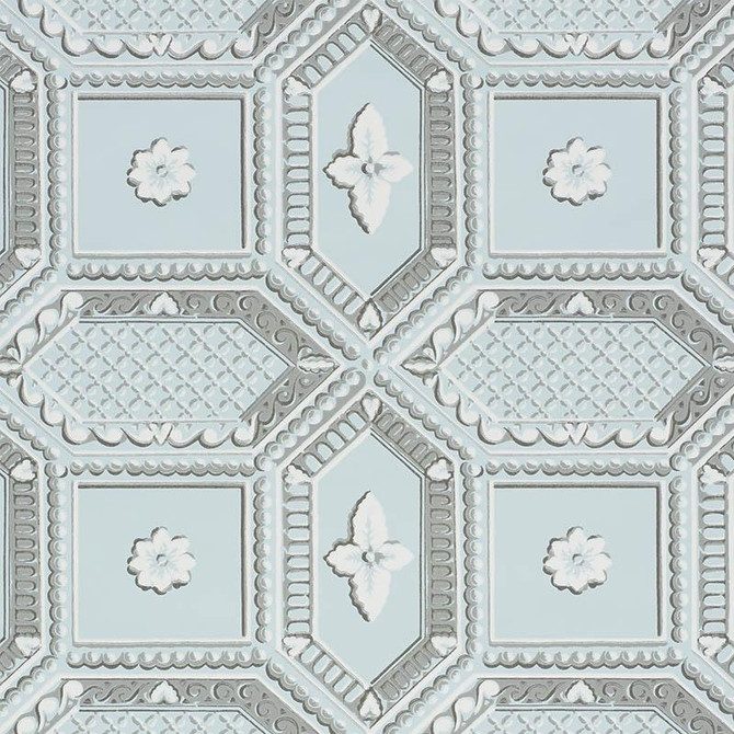 Lacunaria Sky 5009902 by Schumacher Wallpaper Trompe L'Oeil 13.5" - Fabric Carolina -