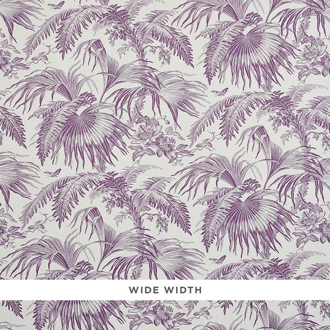Toile Tropique Purple 5011482 by Schumacher Wallpaper Jill Lasersohn 18.0" - Fabric Carolina -