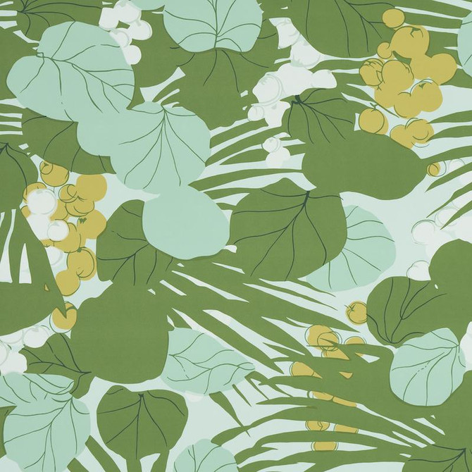 Sea Grapes Palm 5011730 by Schumacher Wallpaper Perennial Favorites 27.0" - Fabric Carolina -