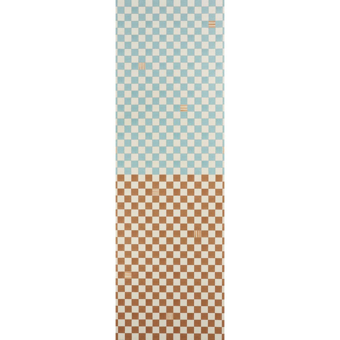 Gambit Panel Teal & Earthy Brown 5014260 by Schumacher Wallpaper Backdrop 54.0" - Fabric Carolina -