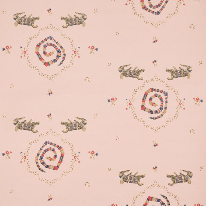 Reptilia Muted Pink 5014192 by Schumacher Wallpaper Backdrop 27.0" - Fabric Carolina -