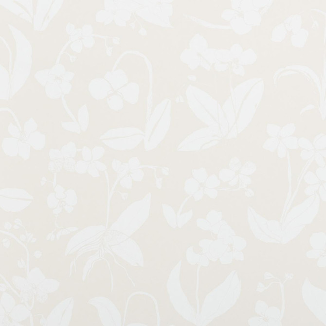 Orchids Have Dreams Light Neutral 5014102 by Schumacher Wallpaper Hera Ford 18.0" - Fabric Carolina -