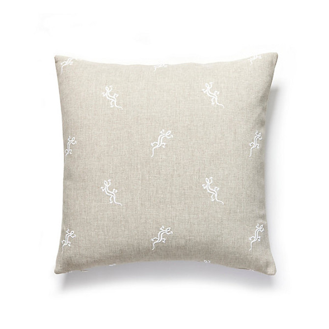 Gecko Outdoor Pillow/Limestone by Scalamandre Pillow Scalamandre Pillow Gecko Outdoor Pillow/LimestonePillow 100% POLYPROPYLENE USA </p><p>Repeat: H: , V: - Fabric Carolina -