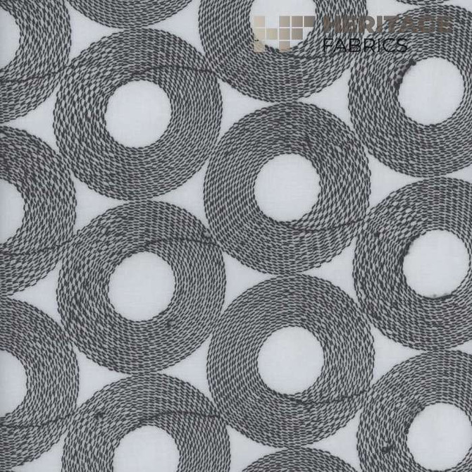 Spheres Ebony by Heritage Fabric - 100% Polyester Turkey Horizontal: 5.5" and Vertical: 3" 54" - Fabric Carolina -