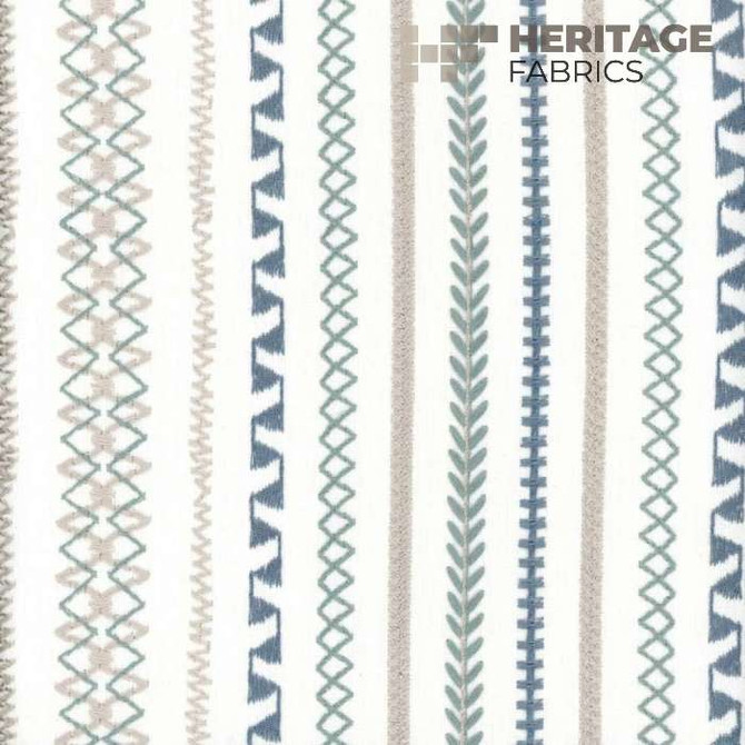 Stella Stripe Tide by Heritage Fabric - 50% Polyester 50% Cotton India 9,000 Horizontal: 9" and Vertical: N/A 54" - Fabric Carolina -