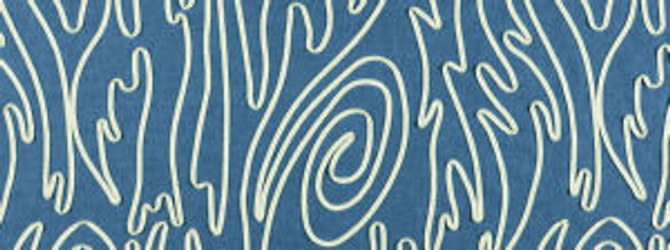 Scoop Dark Denim 557 by Norbar Fabric PANDORA 52% POLYESTER 48% COTTON INDIA 18 1/2"V 25 1/4"H 51 - Fabric Carolina -