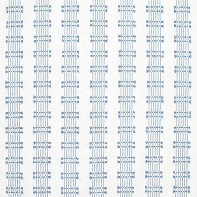 Over The Tracks French Blue by Carole Fabric Artisan Base: 81% Cotton, 19% Poly. Embr: 100% Cotton INDIA N/A 2.13" V, 4" H 54.75"  - Fabric Carolina -
