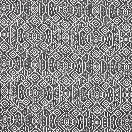 Rare Example Ebony by Carole Fabric Artisan 100% Cotton PAKISTAN  12 1/2" V, 13 1/2" H HD 56.5"  - Fabric Carolina -