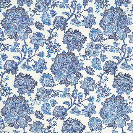 Know The Plot Porcelain Blue by Carole Fabric Bluebell 55% Linen, 45% Viscose-Soil Repellent S Korea 12,000 Wyzenbeek Double Rubs 27" V, 27 3/8" H HD 55.5"  - Fabric Carolina -
