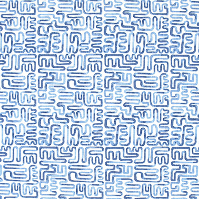 No Hesitation Indigo by Carole Fabric Bluebell 100% Cotton Pakistan 30,000 Wyzenbeek Double Rubs 12 1/2" V, 9" H 54"  - Fabric Carolina -