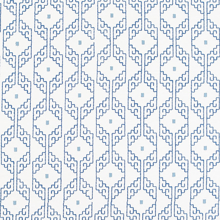 Our Corner Ocean by Carole Fabric Bluebell 75% Cotton, 25% Spun Polyester India  5" V, 5 3/4" H 52"  - Fabric Carolina -