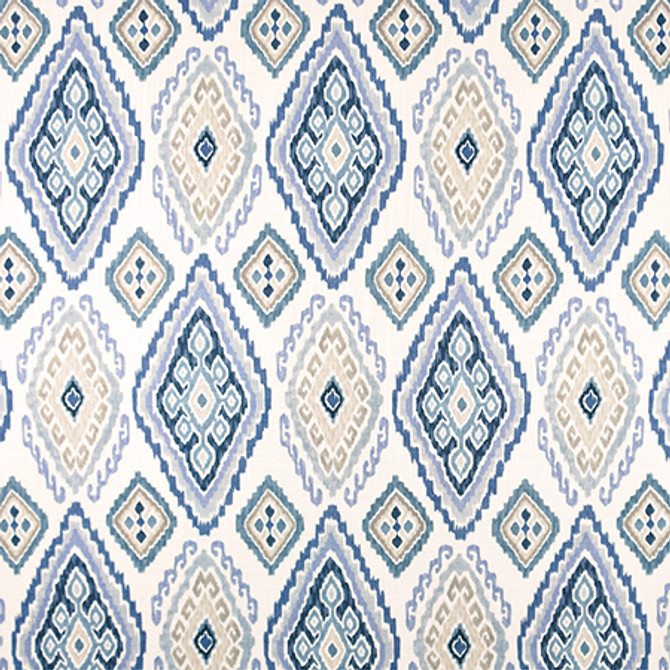 Right Moment Deep Sea by Carole Fabric Bluebell 67% Viscose, 33% Linen Spain  27" V, 13 1/2" H HD 54"  - Fabric Carolina -