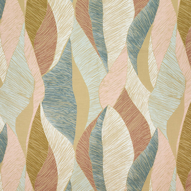 Painted Leaves Caramel by Carole Fabric Dawn & Dusk 51% Linen, 49% Cotton-Washed Uk  25" V, 27" H 52"  - Fabric Carolina -